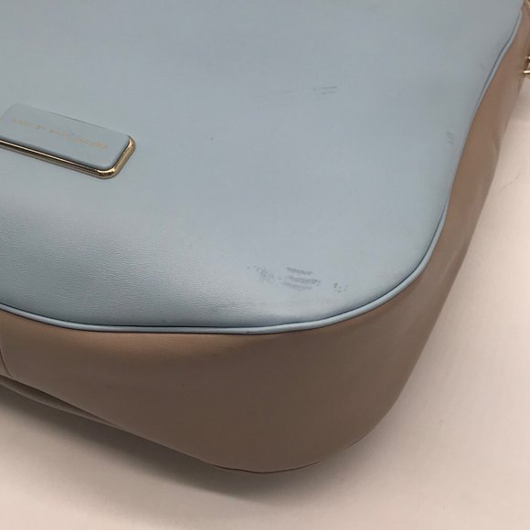 Marc Jacobs Ligero Faded Blue & Beige Colorblock Leather Hobo Bag - Picture 8 of 11